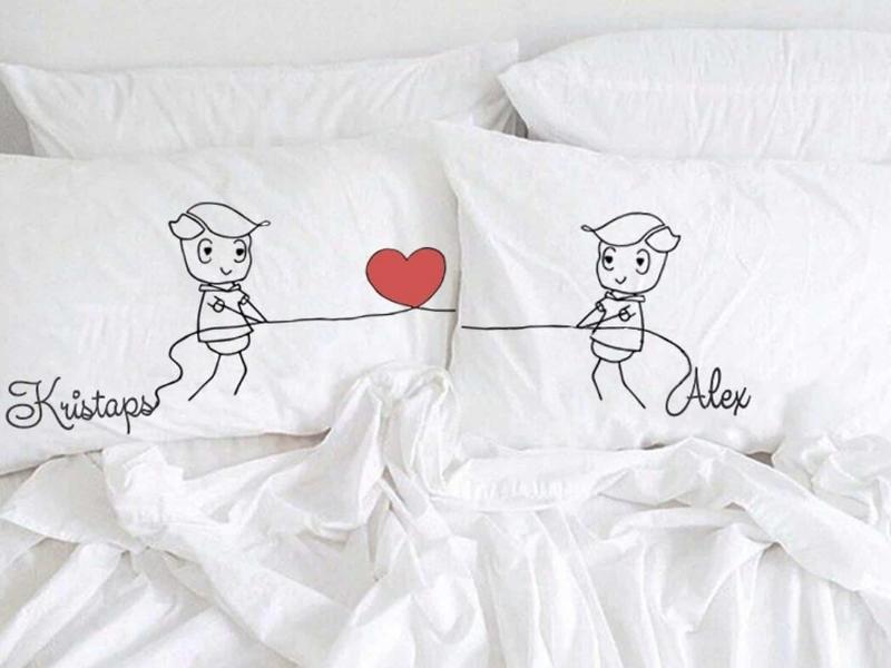 His and His Pillowcase - the best engagement gifts for gay couple