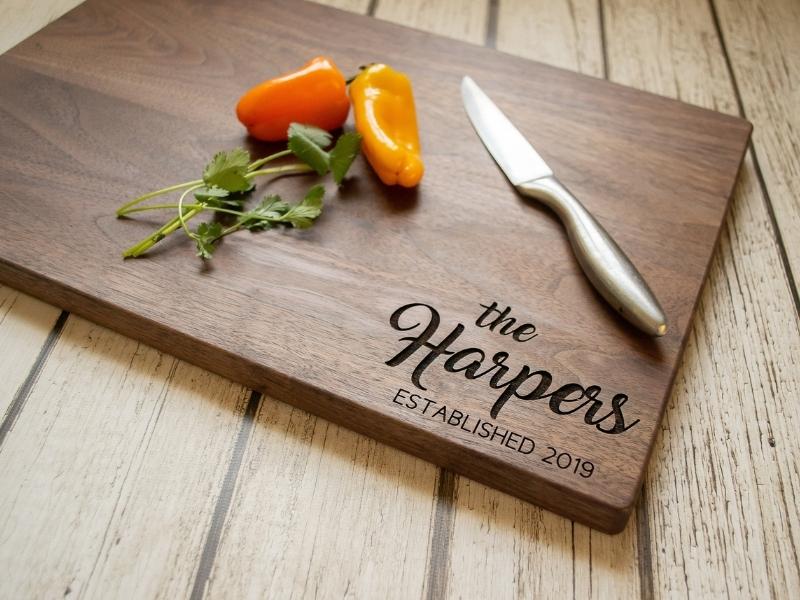 Personalized Cutting Board - engagement presents for gay couples