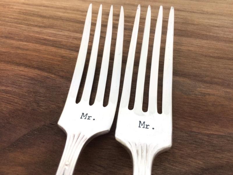 Personalized Silverware - engagement present ideas for gay couples