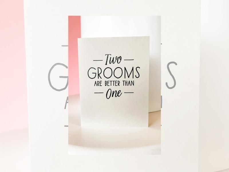 Two Grooms Card - engagement gifts for gay couples