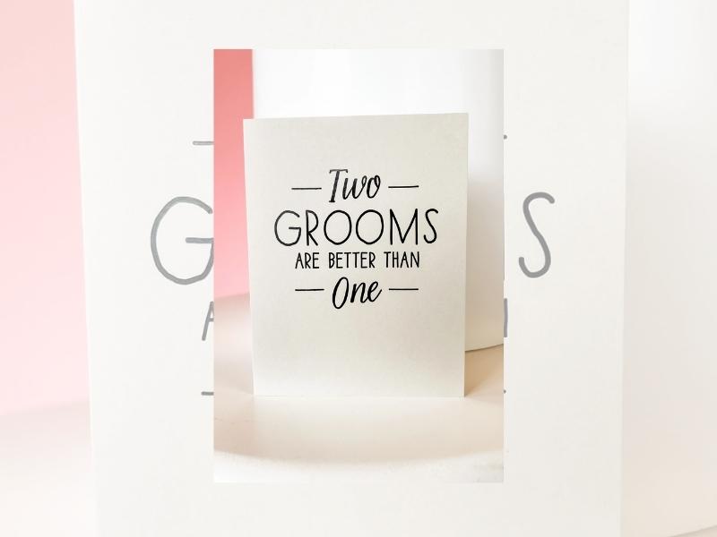 Two Grooms Card - Engagement Gifts For Gay Couples