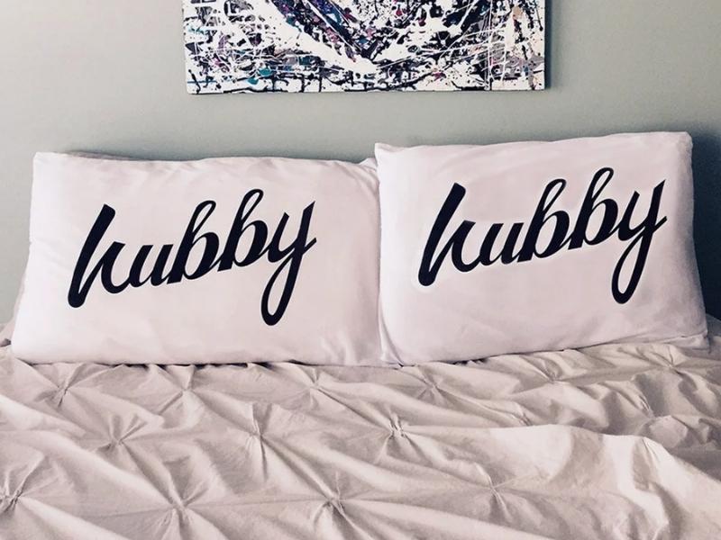 Hubby Pillow Cases - engagement presents for gay couples