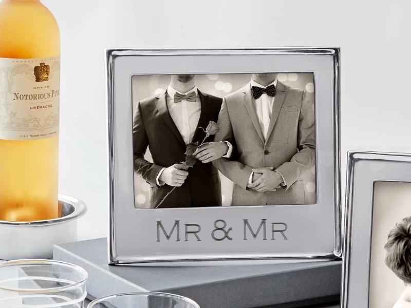 Mr. and Mr. Signature Statement Frame - engagement gifts for a gay couple
