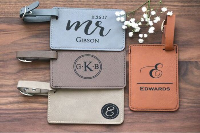 Monogrammed luggage tags for dad