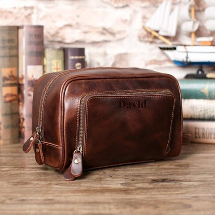 Engraved Dopp kit for fathers