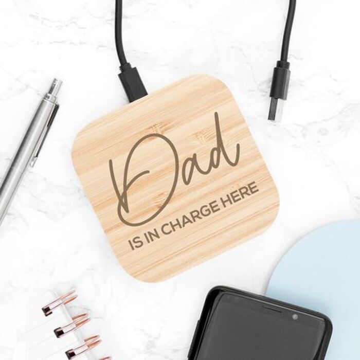 Wireless charger pad: practical personalized gift for dad