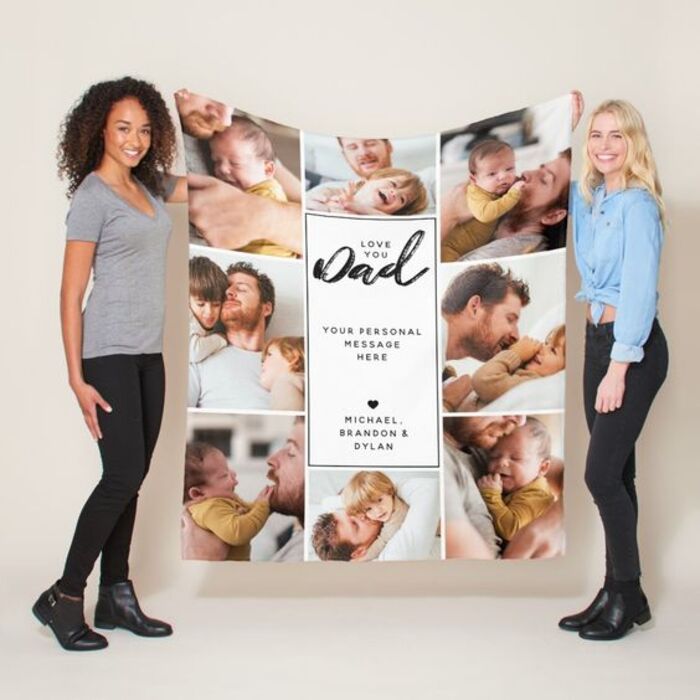 Photo blanket: custom gifts for dad