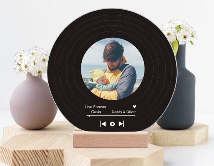 Record Display: Meaningful Personalized Photo Gifts For Dad