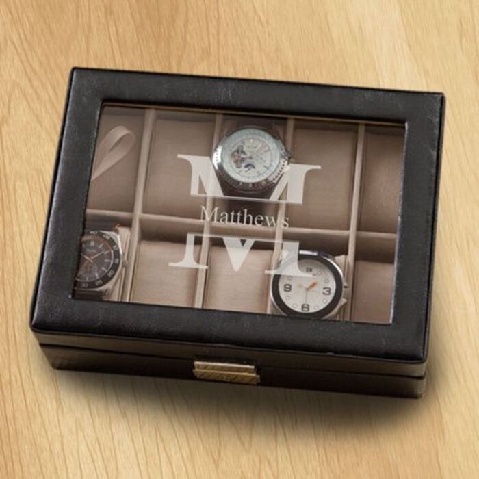 Leather watch box for men