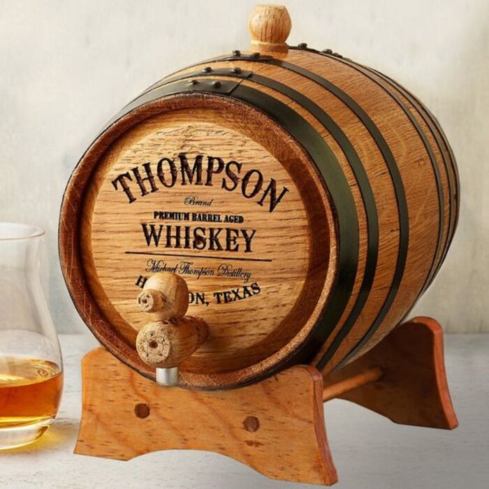 Custom whiskey barrel gift for dad