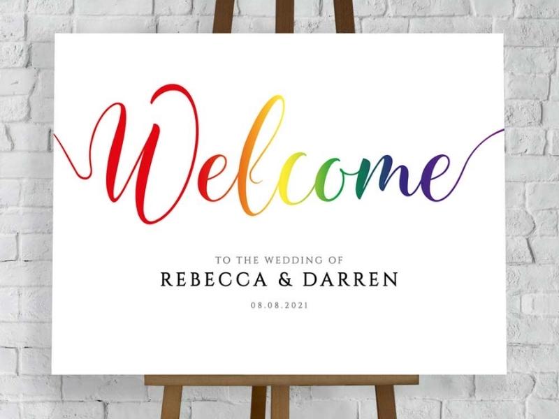 Welcome Sign For Lesbian Engagement Gifts