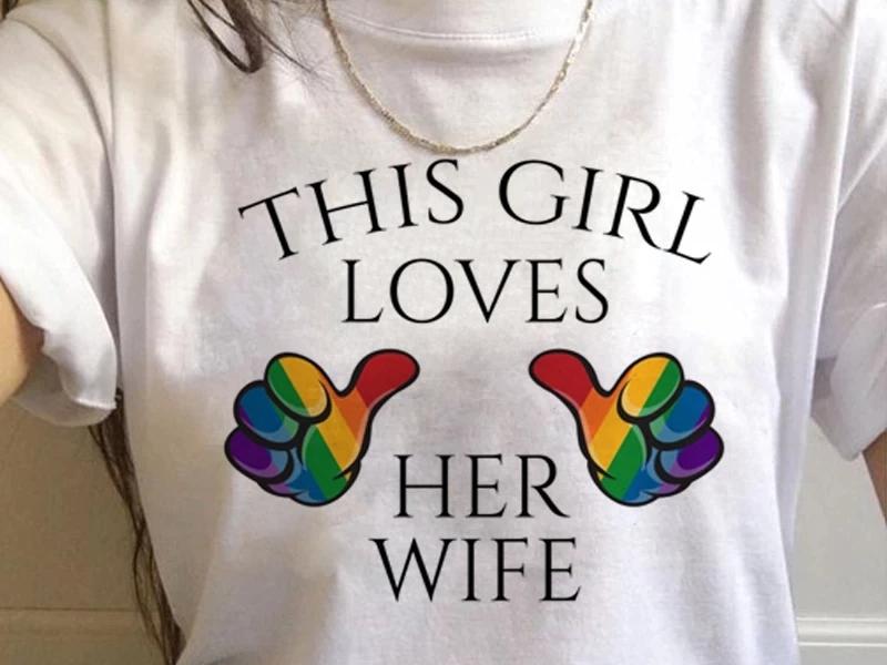 Printed T-shirt for engagement gift ideas for lesbian couple