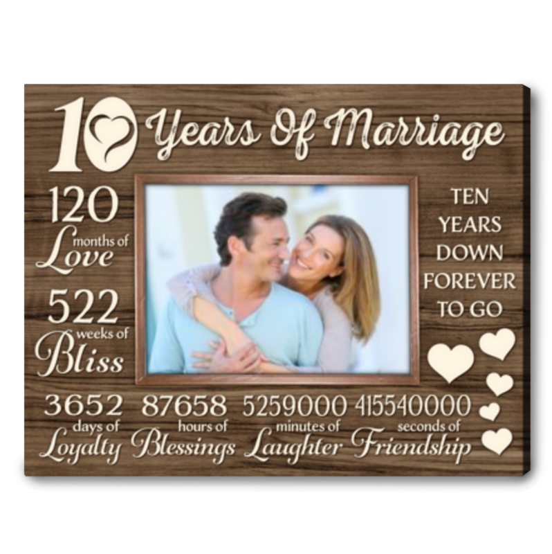 10th Wedding Anniversary Gift For Husband Personalized 10th Anniversary ...