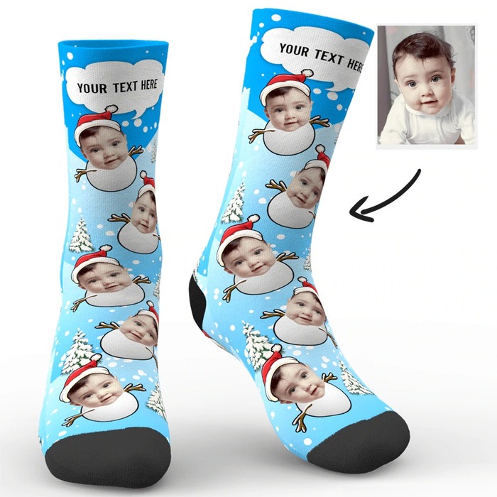 Christmas Gifts For Grandpa - Customized Face Socks