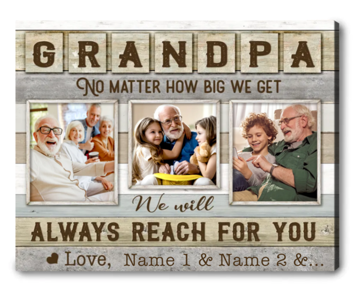 best gift for grandpa - Grandpa Photo Canvas Print