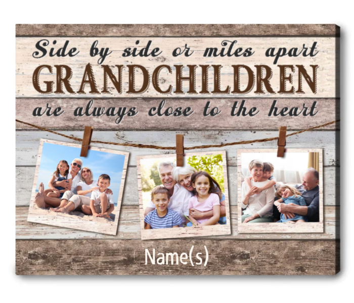 Christmas Gift For Grandpa - Photo Collage Canvas Print