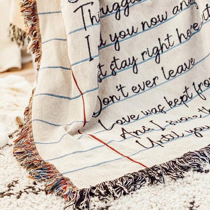 Personalized Hand- Written Letter Blanket