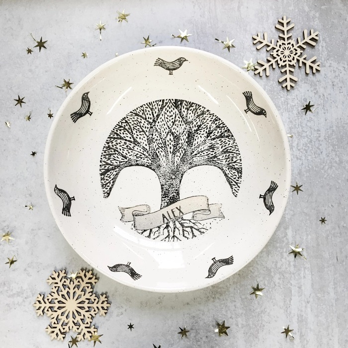 best gift for grandpa - Personalized Family Tree Serving Bowl
