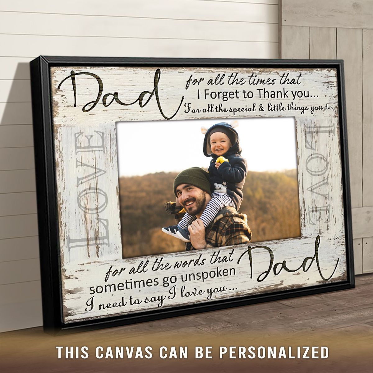  NAZENTI Father Gift, Dad Gift, First Father's Day Picture Frame  Gifts for 1st Fathers Day from Baby First Fathers Day Gift- Personalized  First Father's Day 8x8 inch Wood Sign Frame 