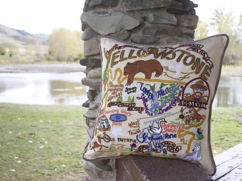 National Parks Hand Embroidered Pillows - 43rd anniversary gifts