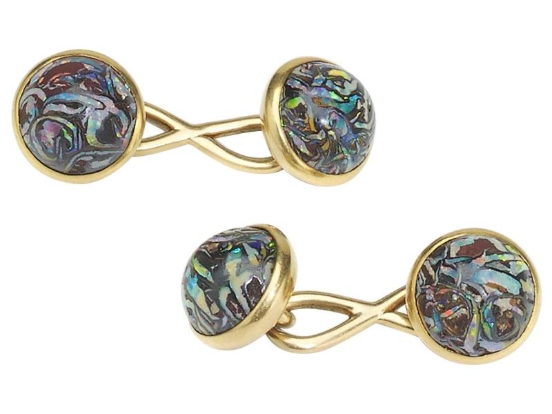 Boulder Opal Free Shape Cufflinks - 43rd anniversary gifts