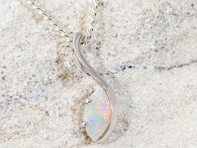 White Opal Necklace - 43rd anniversary gift ideas