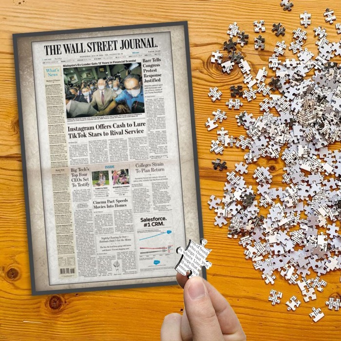 Birthday Gift Ideas For Dad - New York Times Custom Front-Page Puzzle 