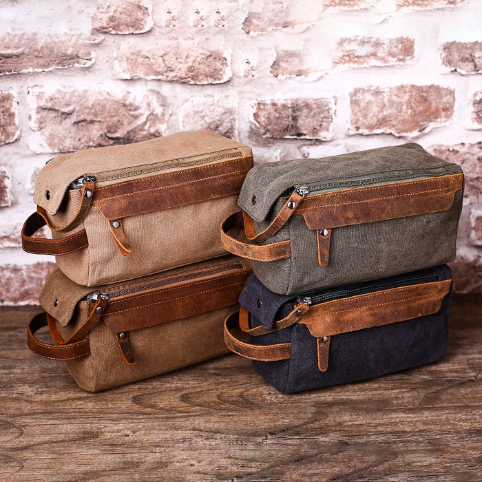 Birhtday Gifts For Dad - Leather Toiletry Bag 