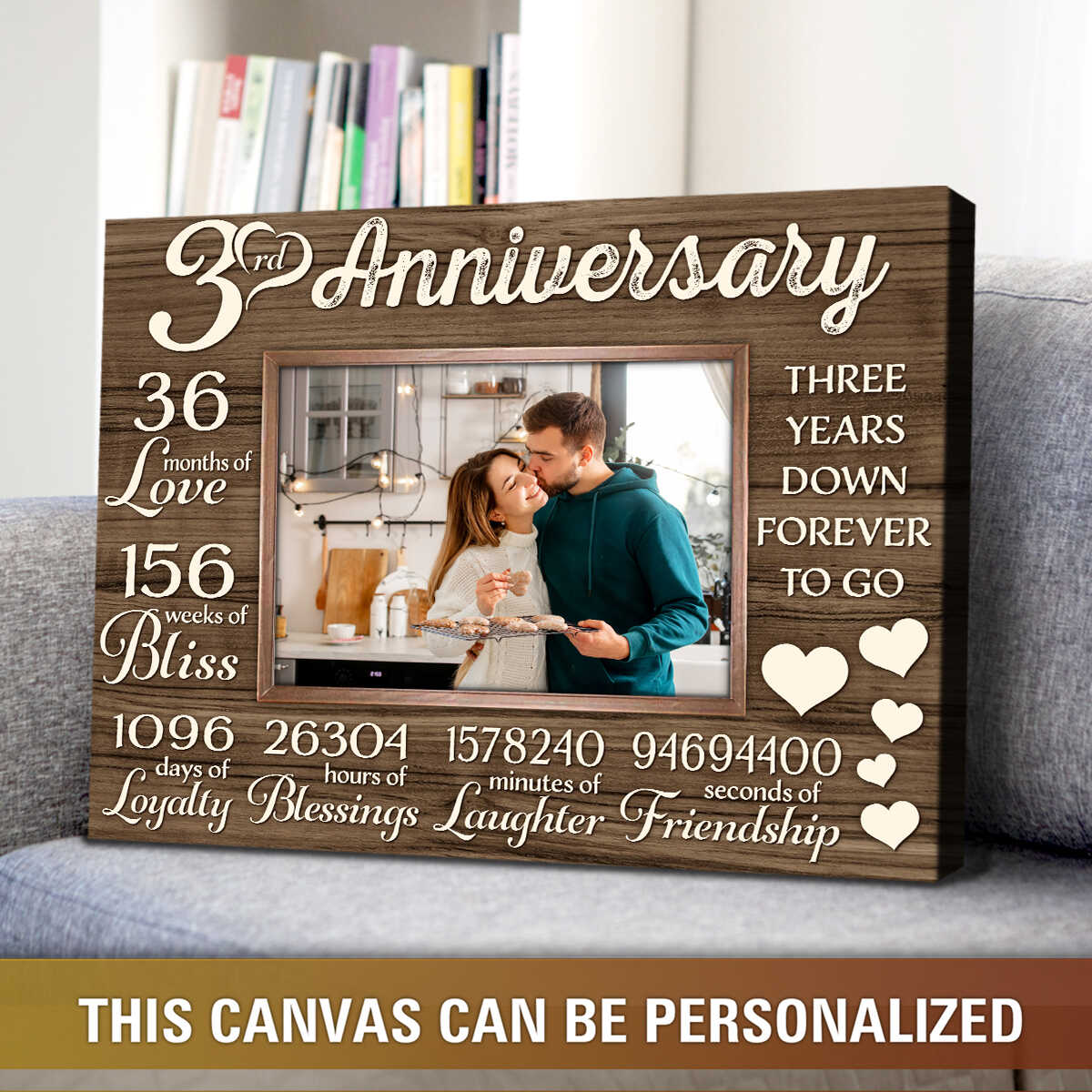 3 Year Anniversary Gift PERSONALIZED 3rd Wedding Anniversary Gifts