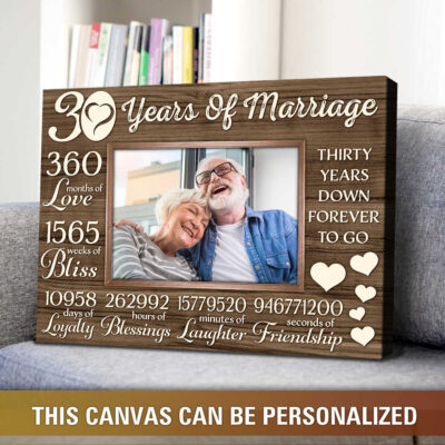 best gift for wife on 30th wedding anniversary personalized couple photo canvas wall art 03