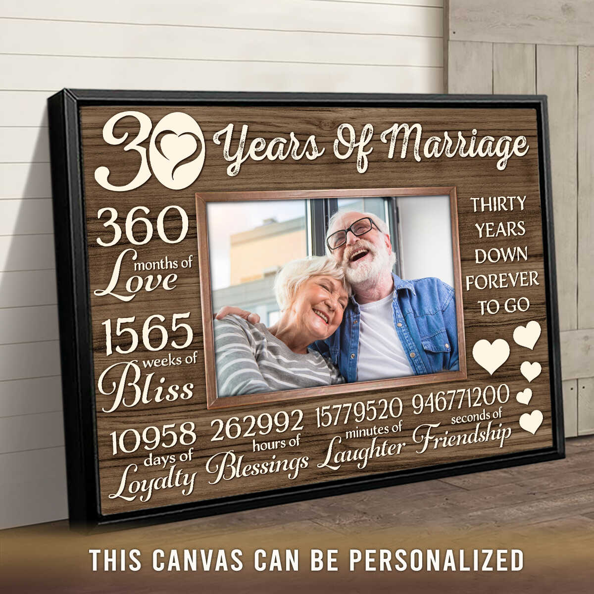 Buy Framed 30th Anniversary Heart Burlap Print Decorations 30 Years  Wedding Anniversary Gift for Men 30th anniversary Gift for Women Online at  desertcartINDIA