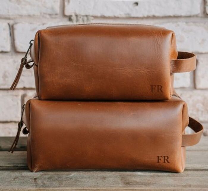 Leather toiletry bag gift for brothers