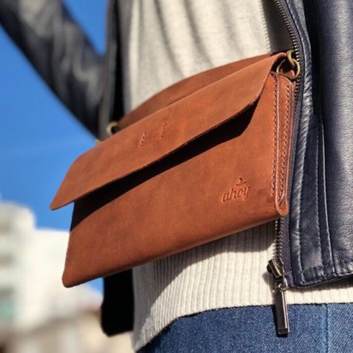 Leather belt bags for siblings