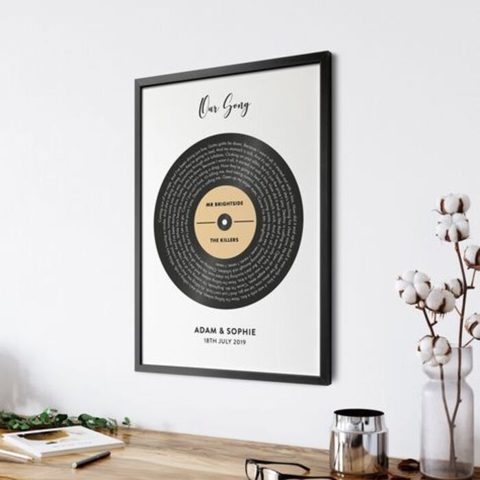 Song lyrics record gift for him