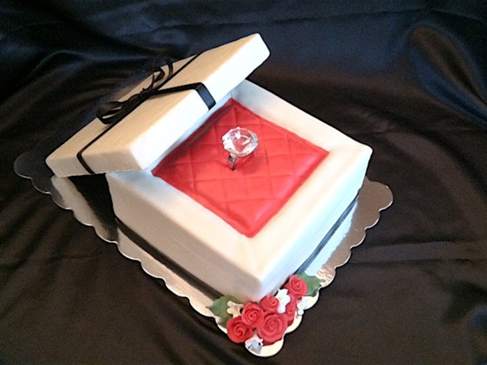 engagement gifts for sister - Engagement Ring Box Cake