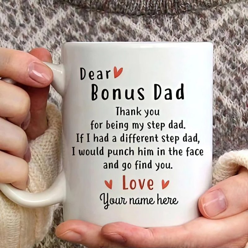 Step Dad Gift Fathers Day Keychain, Thank You for Being the Dad