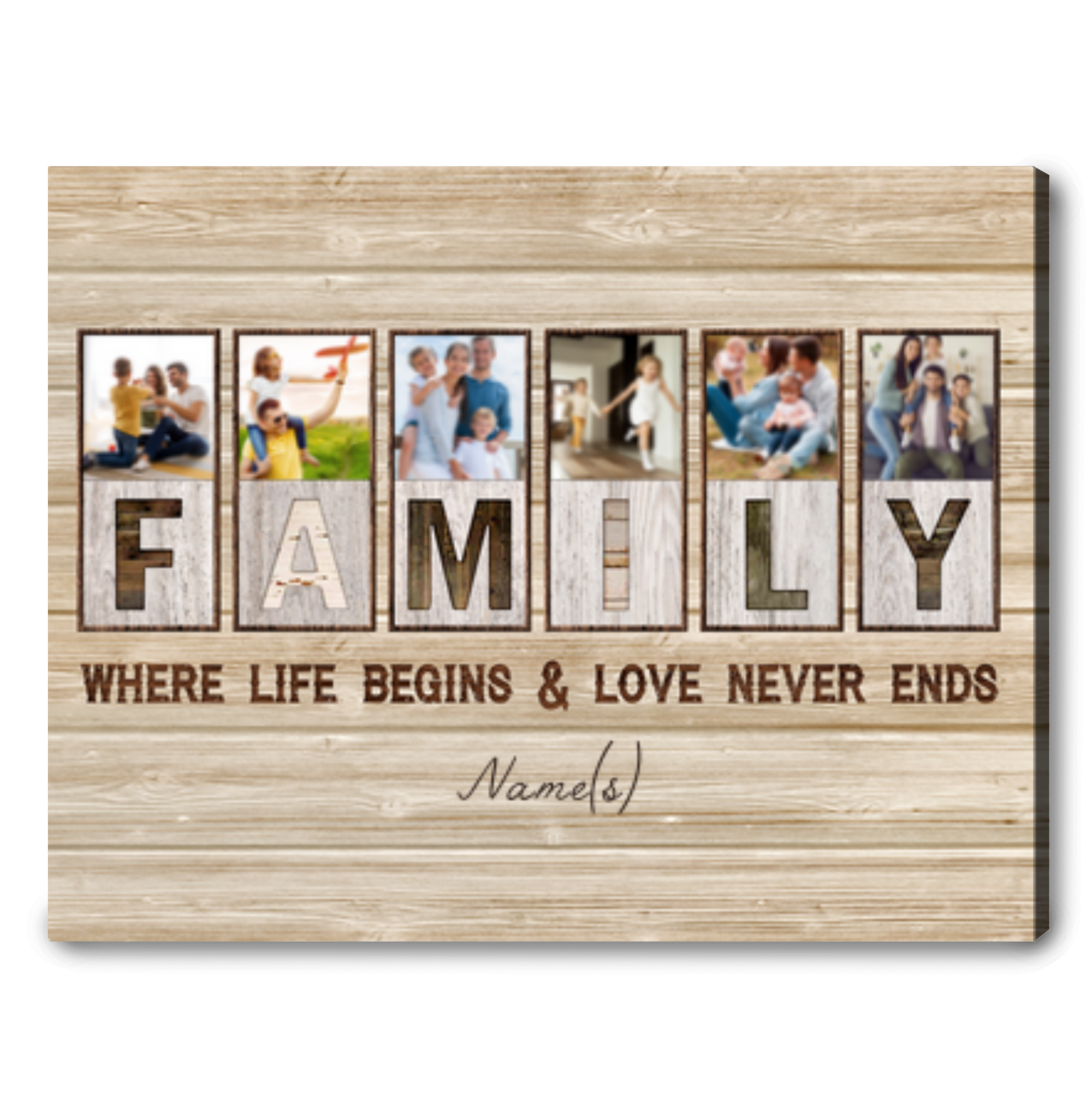 Personalized Family Photo Gift Box - "Here Love knows No End