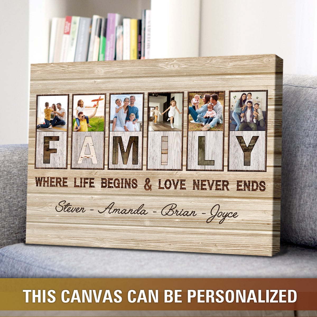 Personalized Family Photo Gift Box - "Here Love knows No End
