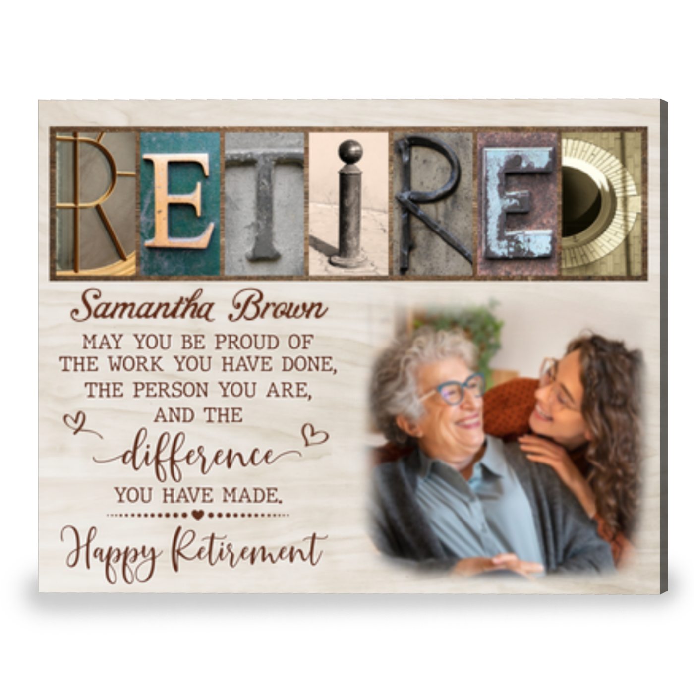 Retirement Gifts for Women / Custom Retirement Art / Retirement Party /  Happy Retirement / Wood Print / Unique Gift Ideas / Personalized 