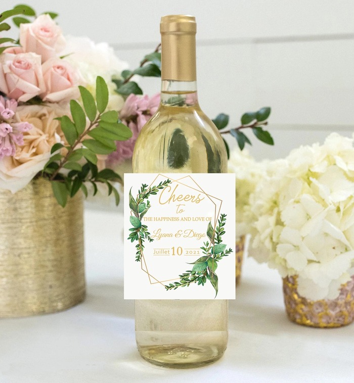 Engagement Gift For Son - Personalized Champagne Wedding Vase