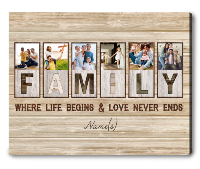 engagement gift for son and fiancé - Personalized Family Canvas