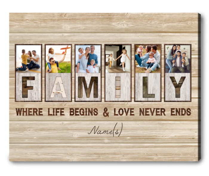 Engagement Gift For Son And Fiancé - Personalized Family Canvas