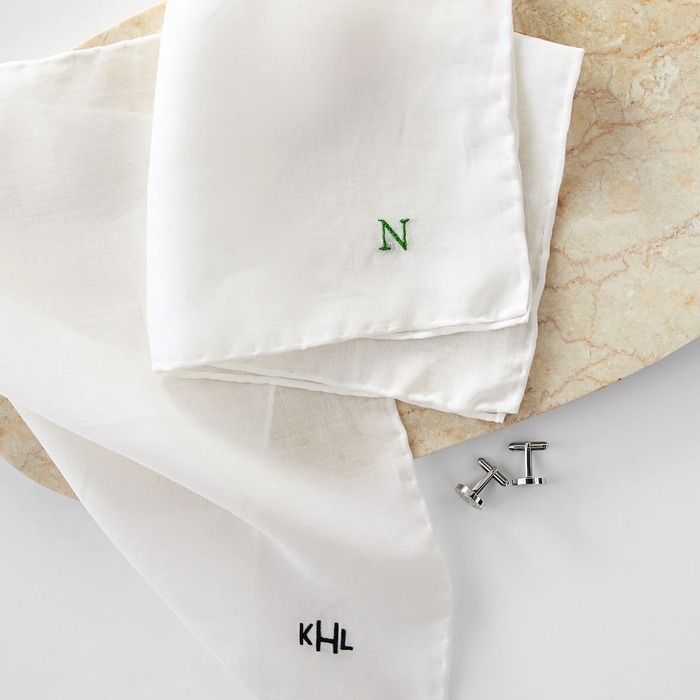 engagement gift for son - Mark & Graham Linen Handkerchief