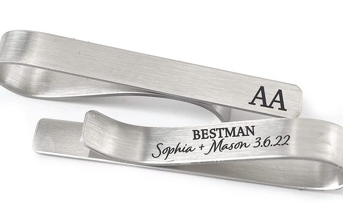 Engagement Gift For Son - An Engraved Tie Clip 