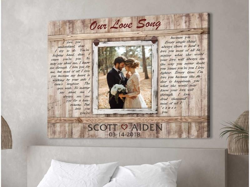 Any Song Lyric On Canvas - 46Th Anniversary Gift