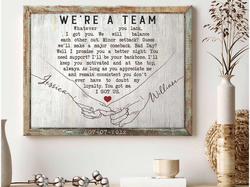 Personalized Gift For Couple We’re A Team Oh Canvas