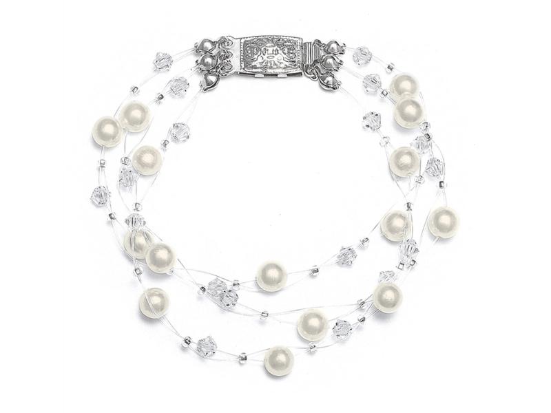Illusion Pearls and Crystals Bracelet