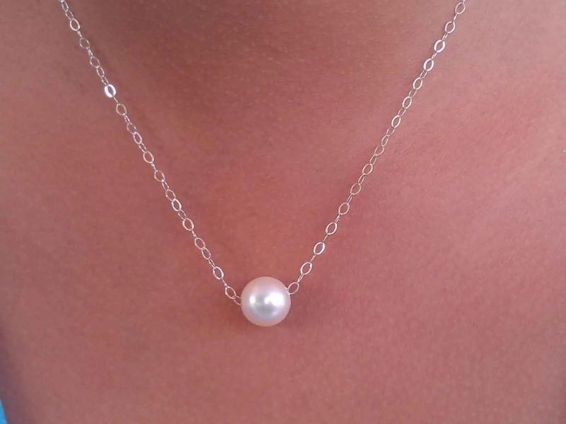 Floating Pearl Necklace for 46th anniversary gift ideas