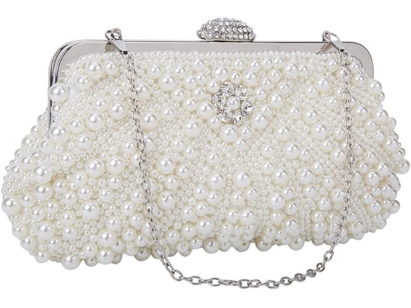 Pearl And Crystal Clutch Bag - 46Th Anniversary Gift