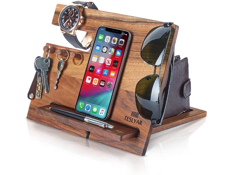 Wood Phone Docking Station For A Happy 48Th Wedding Anniversary